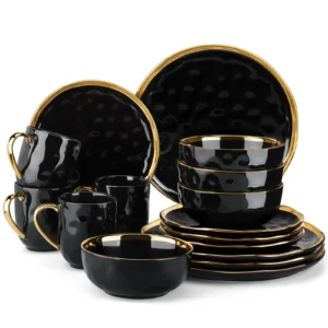 Black Porcelain Dinnerware Set